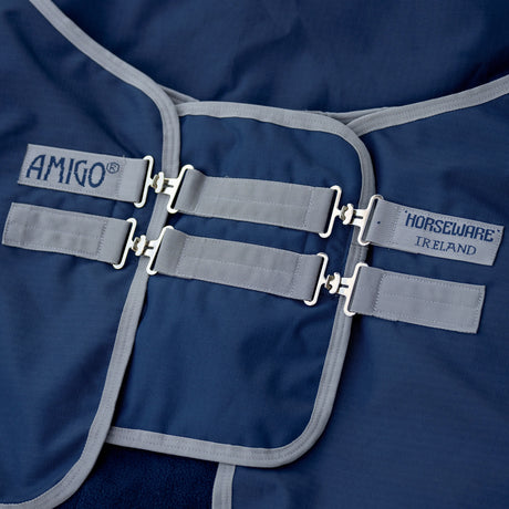 Horseware Ireland Amigo Straight Front Chest Extender #colour_navy-titanium-grey