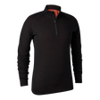 Deerhunter Men's Quinn Merino 1/2 Zip Undershirt #colour_black-oak