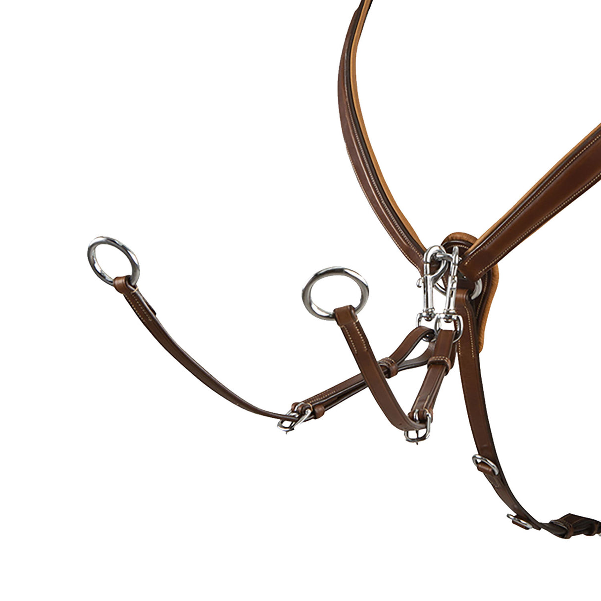 Equestro Tanned Leather Fork Breastplate #colour_cognac