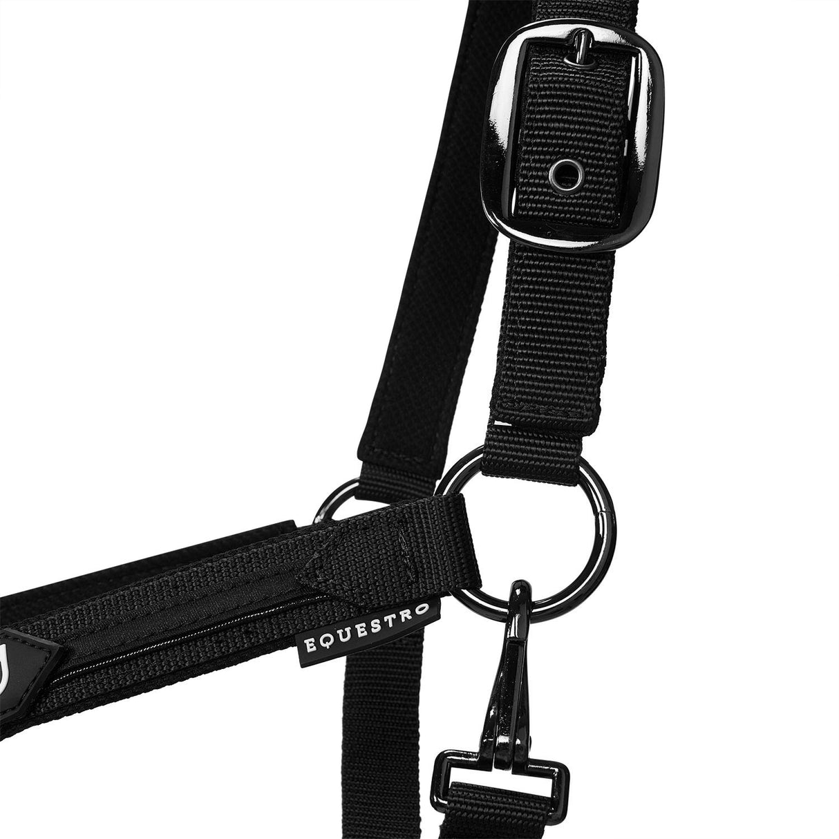 Equestro Durable Fleece Halter #colour_black