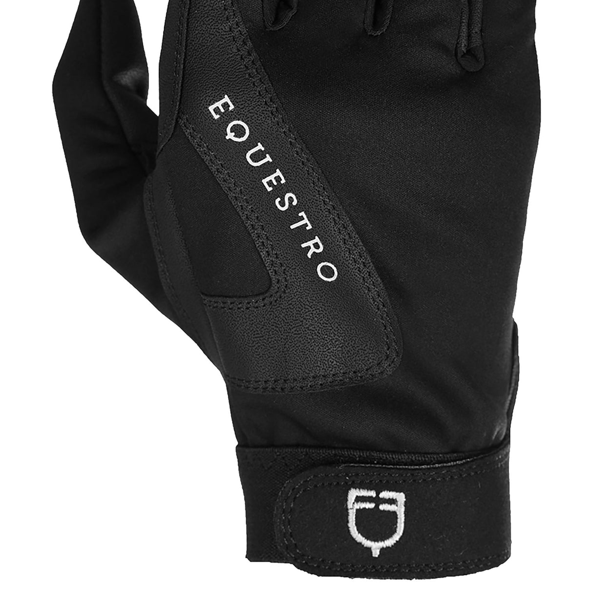Equestro Technical Fabric Gloves With Fleece Lining #colour_black