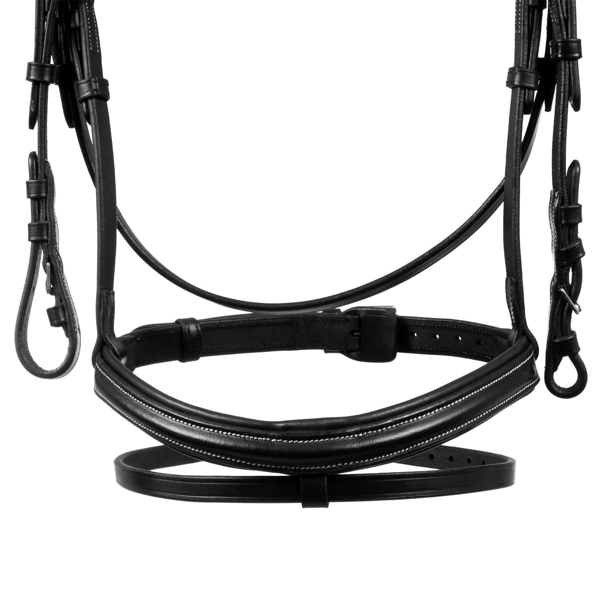 Equestro Raised And Padded Anatomical Bridle #colour_black