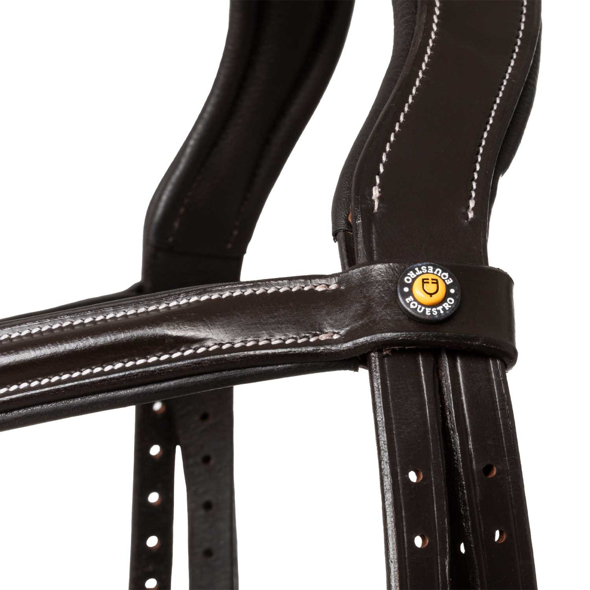 Equestro Raised And Padded Anatomical Bridle #colour_brown