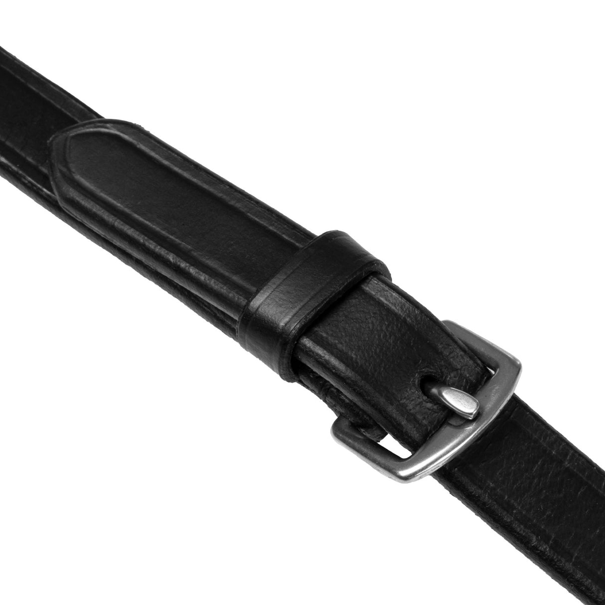 Equestro Leather And Rubber Reins #colour_black