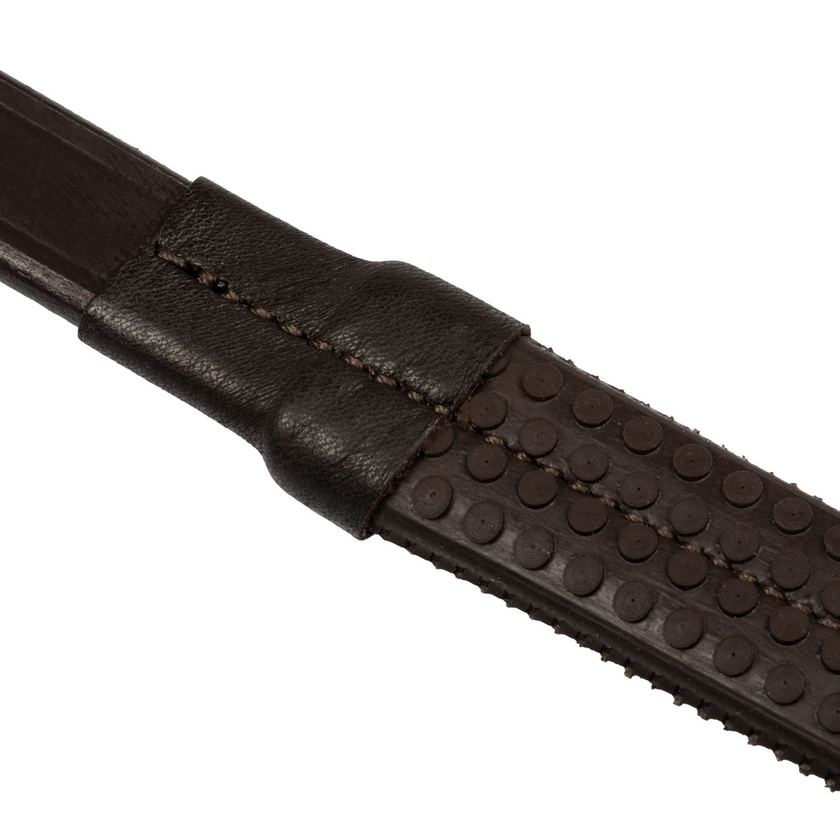 Equestro Leather And Rubber Reins #colour_brown