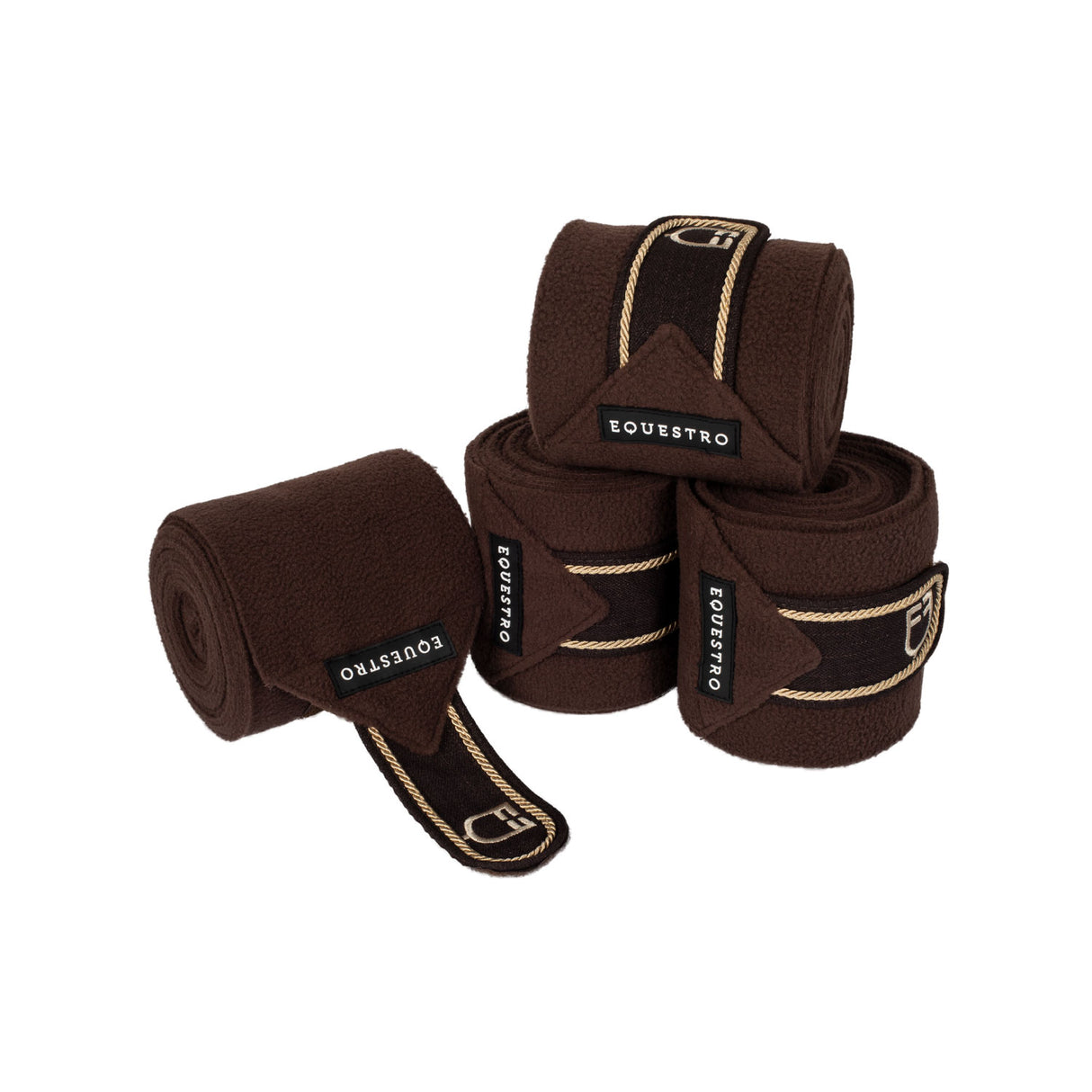 Equestro Breathable Fleece Bandages #colour_brown