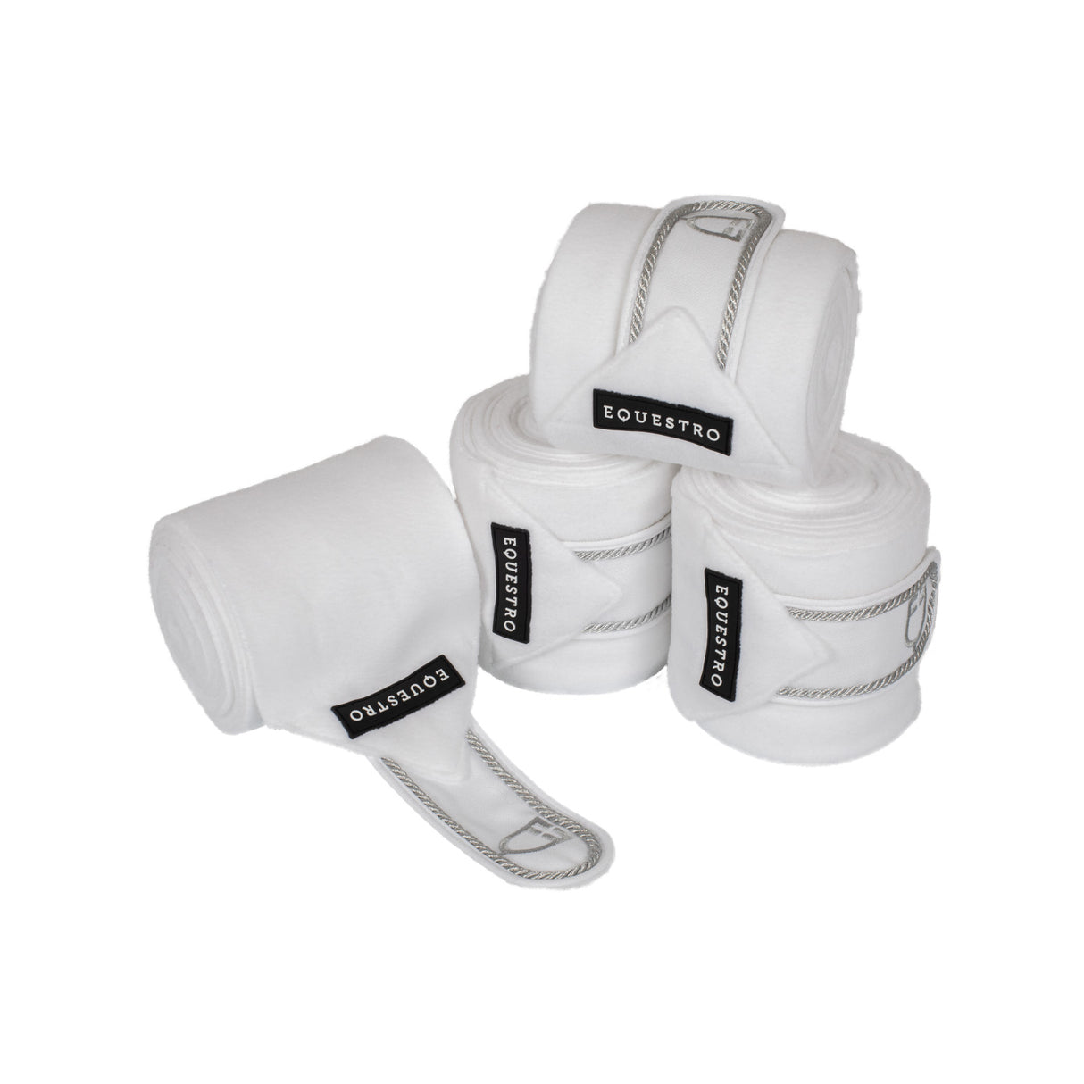 Equestro Breathable Fleece Bandages #colour_white