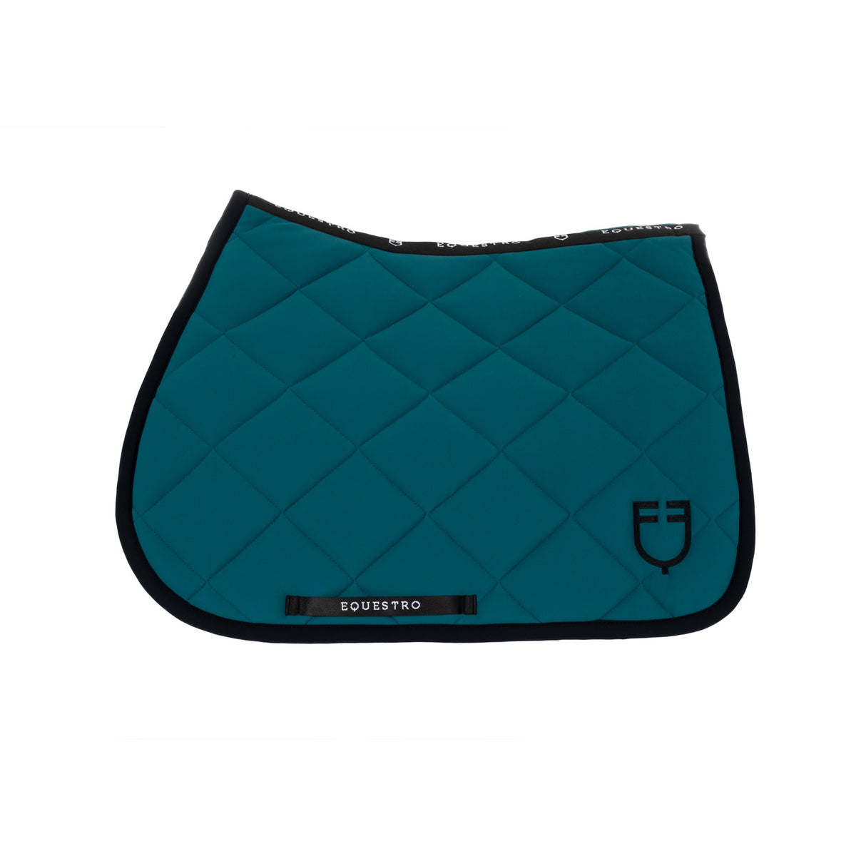 Equestro Jumping Saddle Pad With Embroidered Logo Black Line Edition