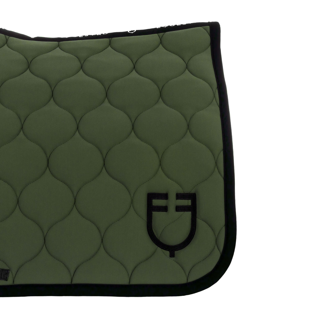 Equestro Dressage Saddle Pad With Onion Quilting #colour_green