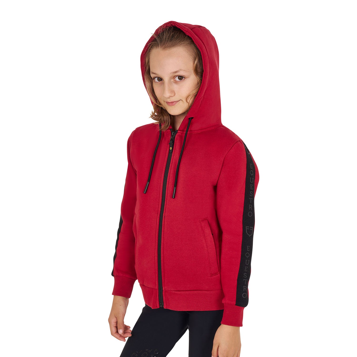 Equestro Girls' Full Zip Sweatshirt Inner Fleece #colour_burgundy