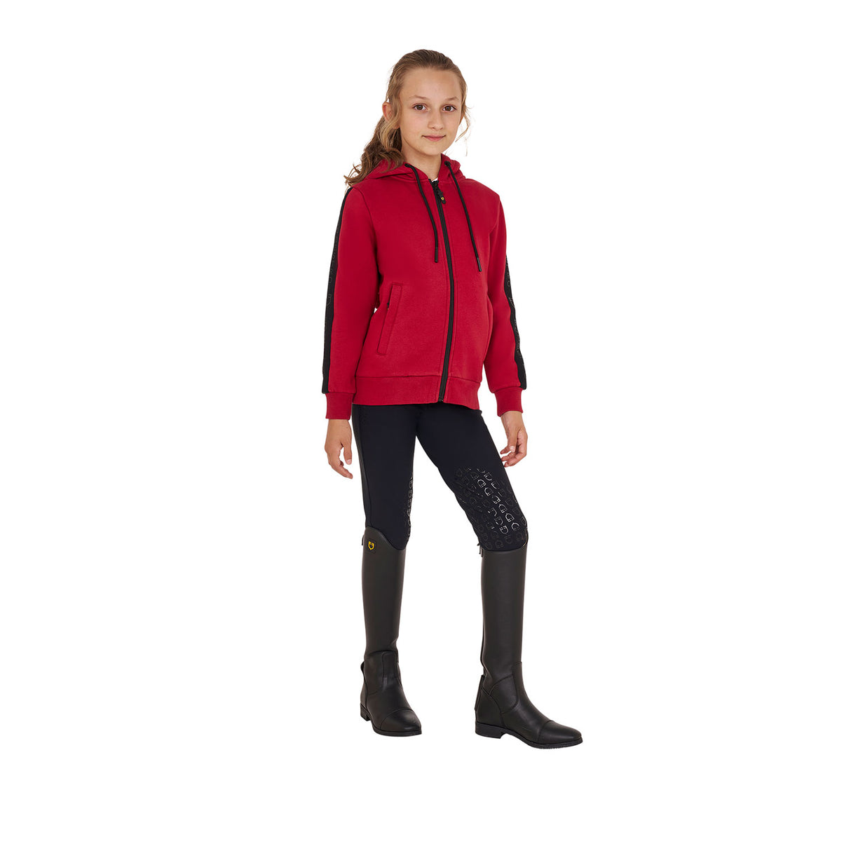 Equestro Girls' Full Zip Sweatshirt Inner Fleece #colour_burgundy
