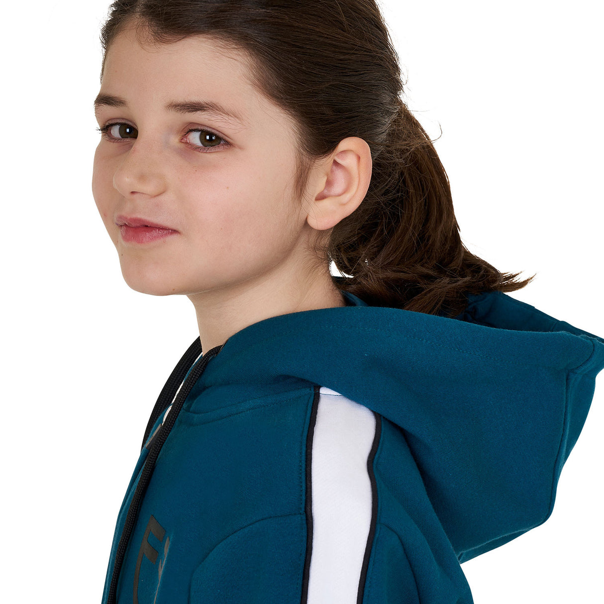 Girls' cotton hoodie with front zip
