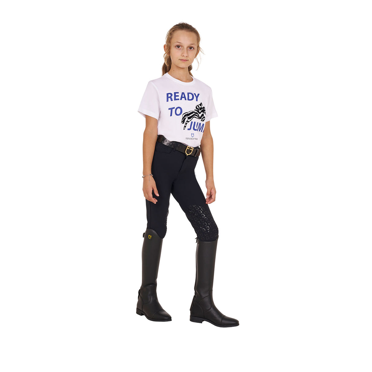 Equestro Girls' Ready To Jump Cotton T-Shirt