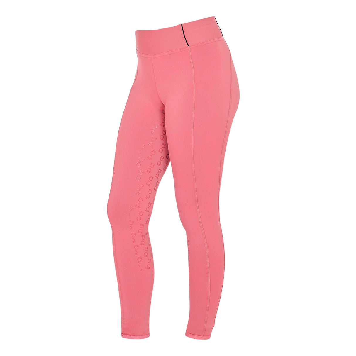 Equestro Girls' Slim Fit Grip Leggings With Logo