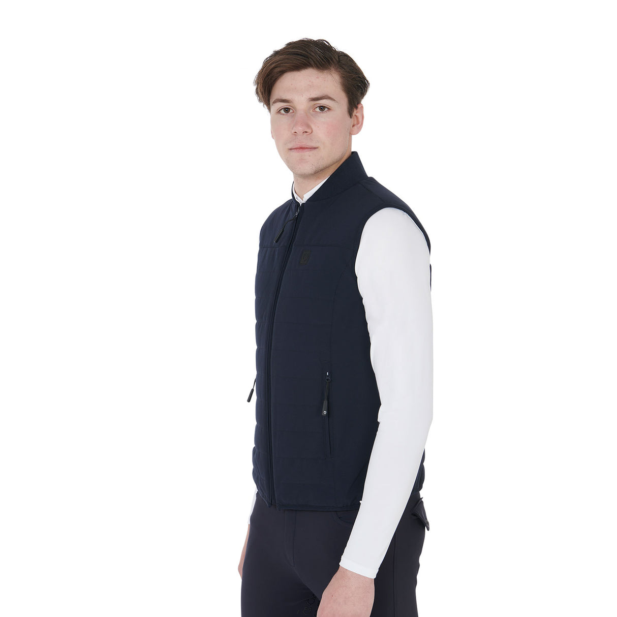 Equestro Men's Vest In Breathable Technical Fabric #colour_blue