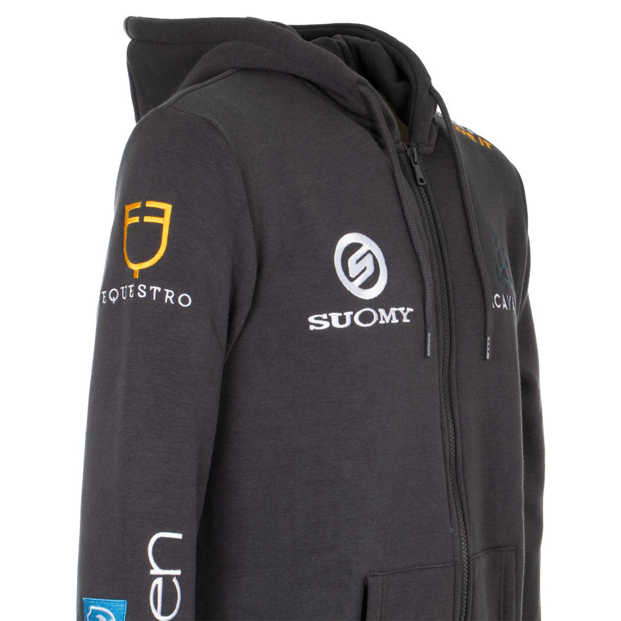 Equestro Men's Hoddie With Multilogo Patches #colour_grey