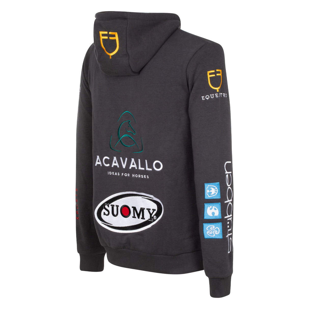 Equestro Men's Hoddie With Multilogo Patches #colour_grey