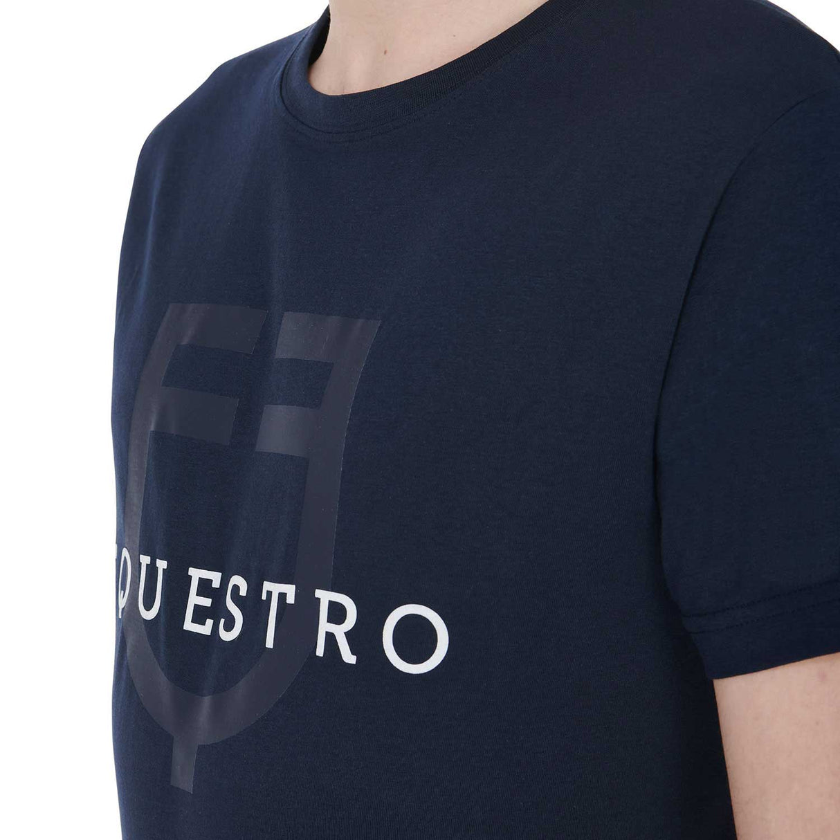 Equestro Men's Slim Fit T-Shirt With Logo On The Chest #colour_blue