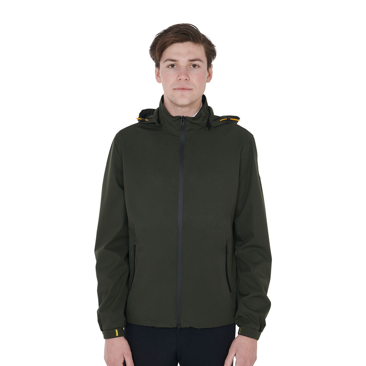 Equestro Men's Three-Layer Technical Raincoat #colour_green