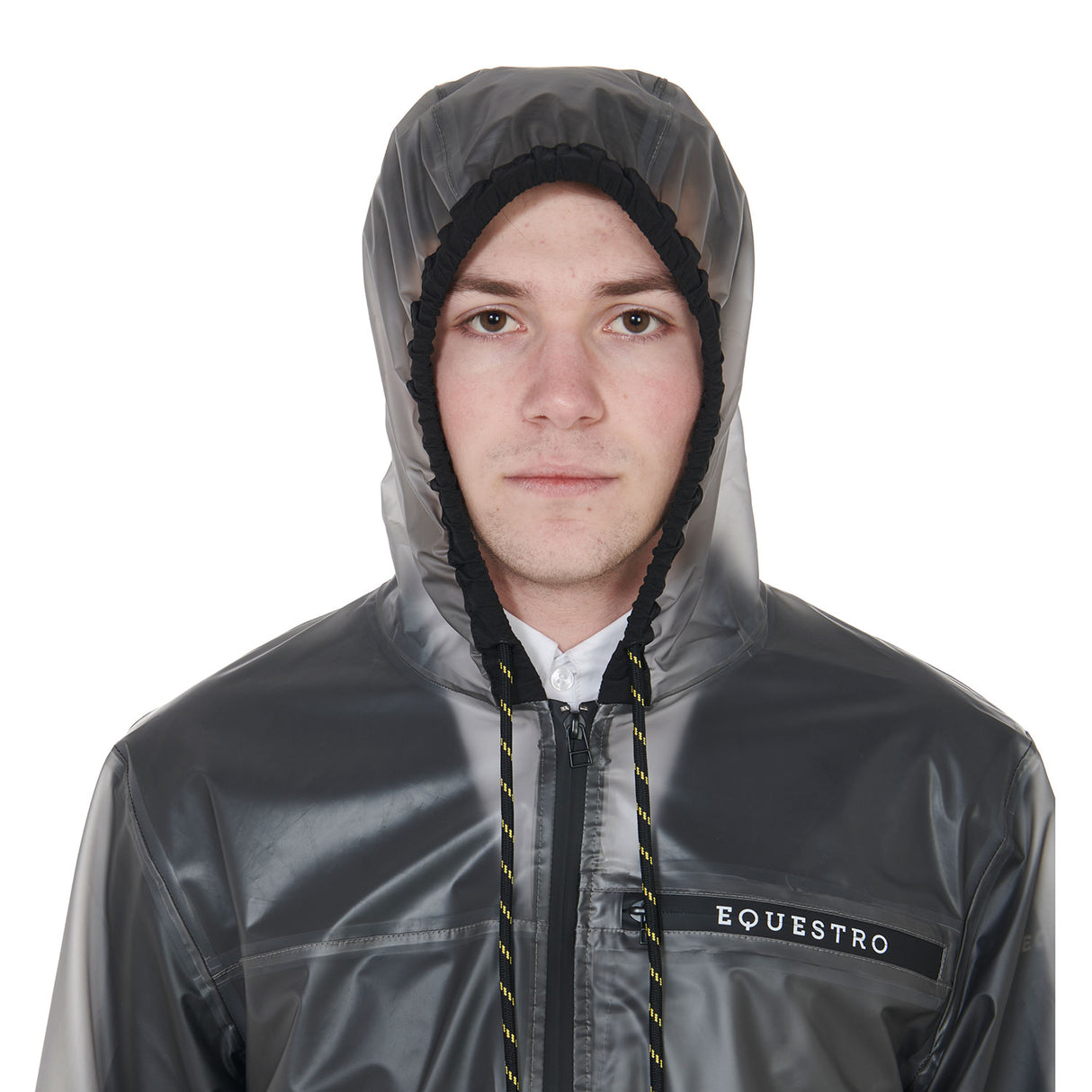 Equestro Men's Transparent Technical Raincoat #colour_grey