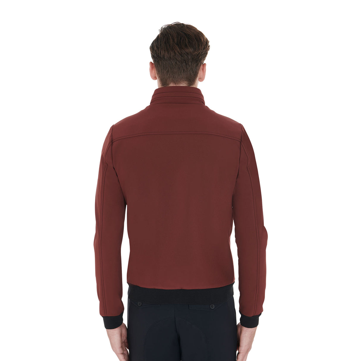 Equestro Men's Jacket In Technical Fabric With Pull-Out Hood #colour_burgundy