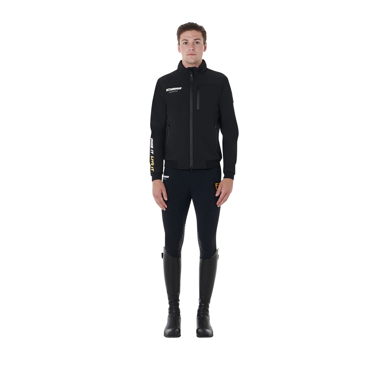 Equestro Scuderia Equestro Men's Jacket Technical Fabric #colour_black