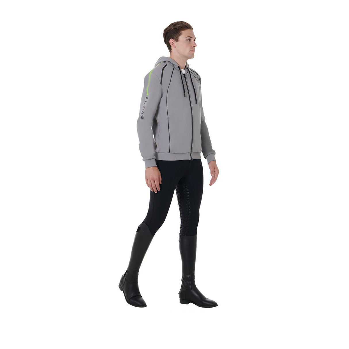 Equestro Men's Front Zip Hoodie #colour_grey