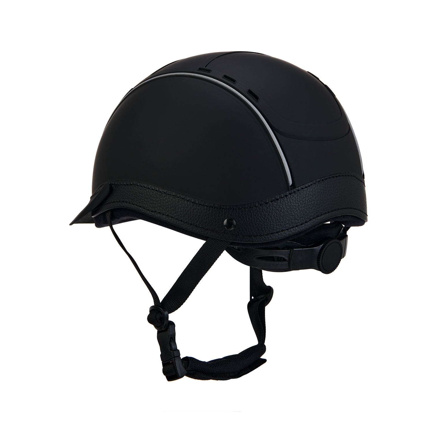 Equestro Helmet With Front Logo And Leather Inserts