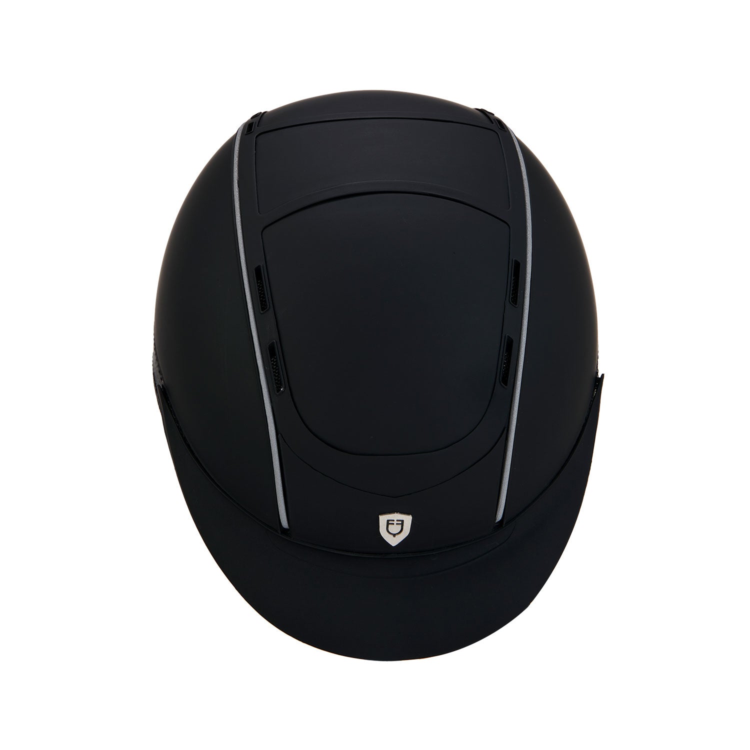 Equestro Helmet With Front Logo And Leather Inserts