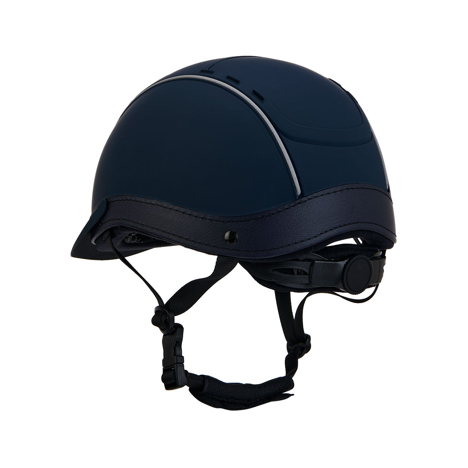 Equestro Helmet With Front Logo And Leather Inserts