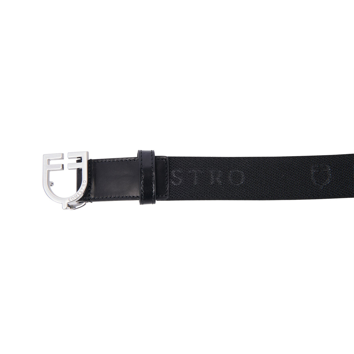 Equestro Leather Belt With Elastic And Lettering