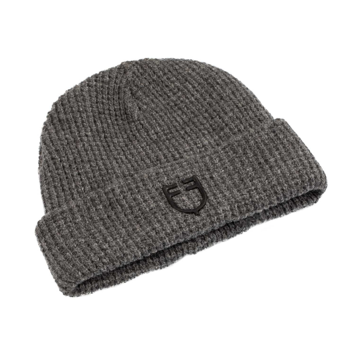 Equestro Unisex Ribbed Wool Beanie With Logo #colour_grey