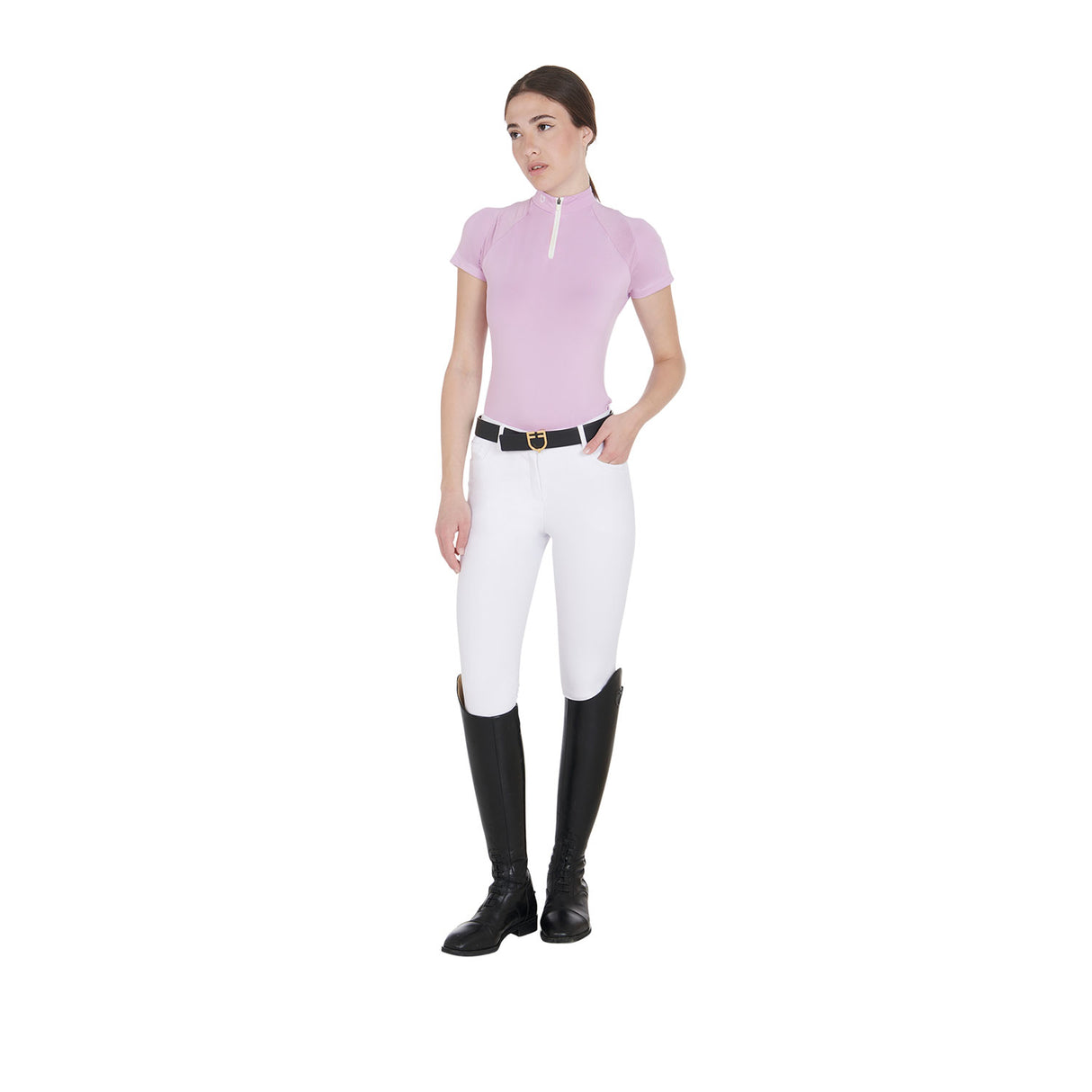 Equestro Women's Slim Fit Technical Training Polo Shirt