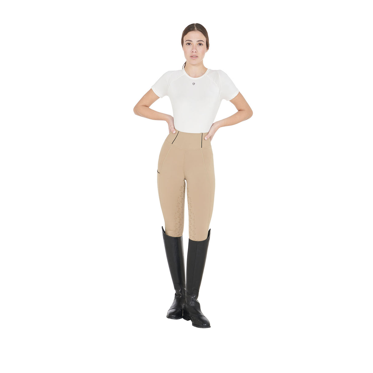 Equestro Women's Slim Fit Full Grip Leggings