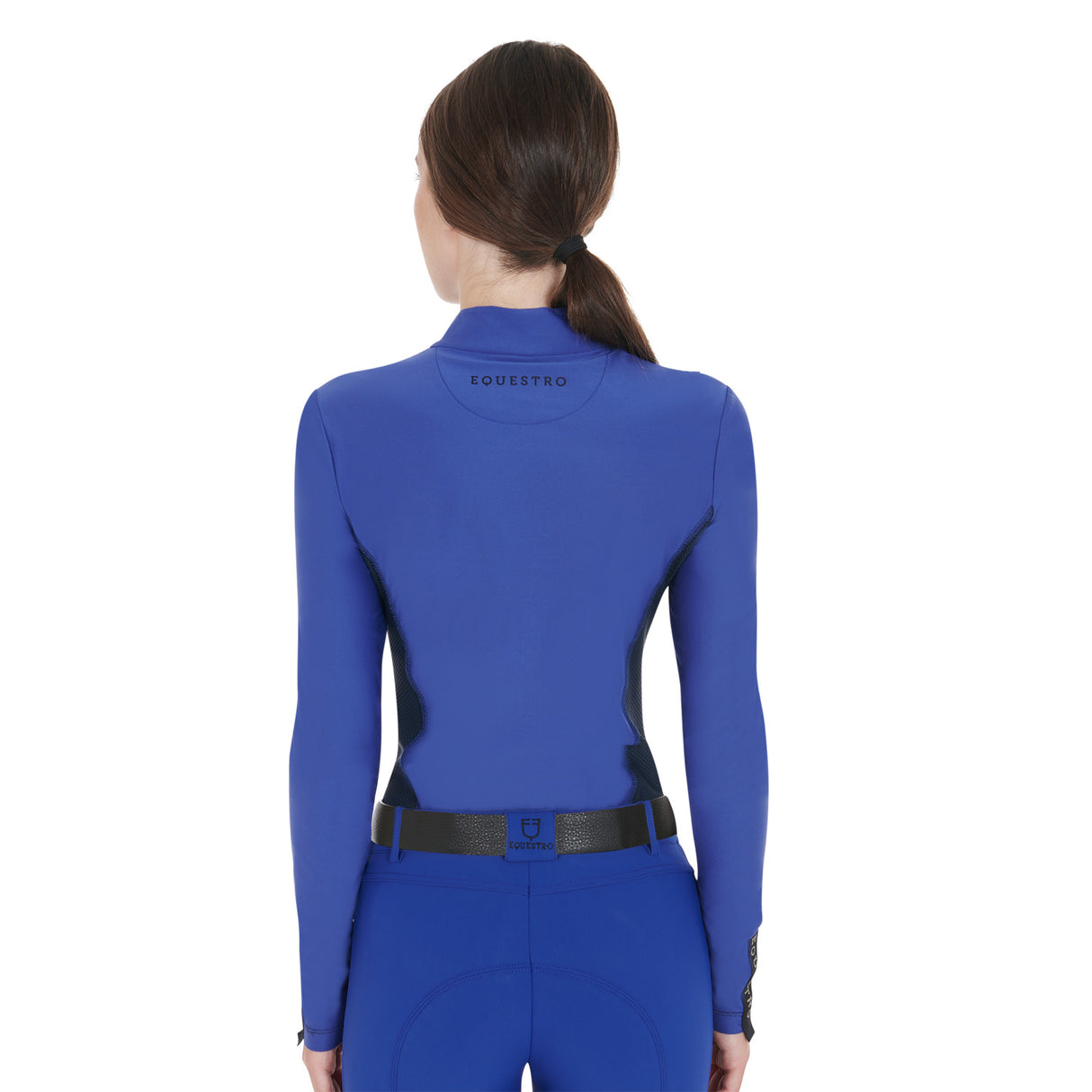 Equestro Women's Long-Sleeved Training Technical Polo Shirt