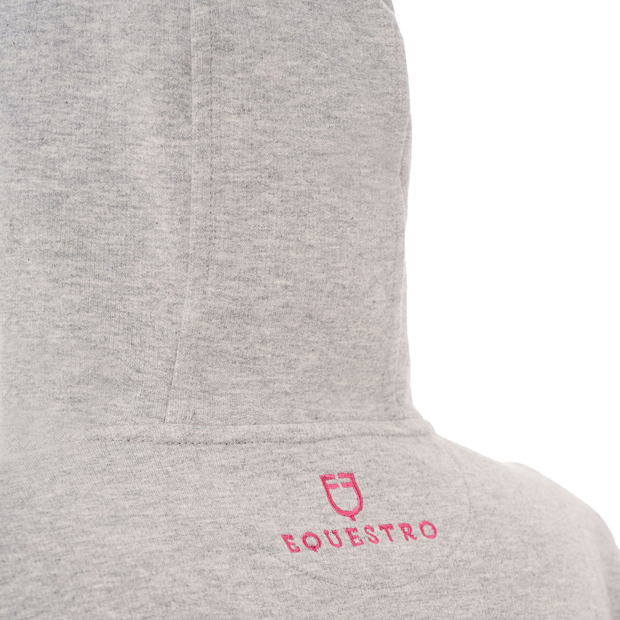 Equestro Women's Hoodie With Zip And Sponge Logo #colour_grey-fucsia