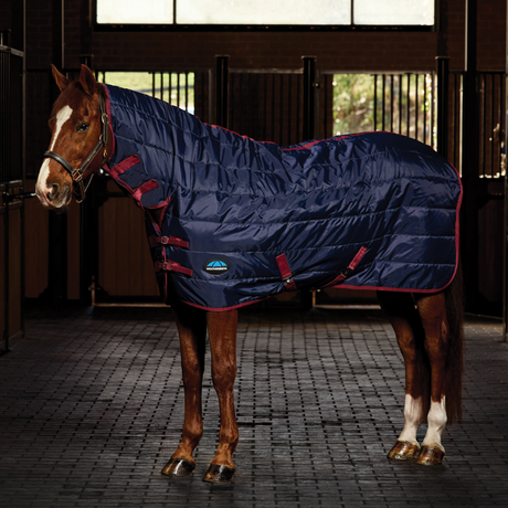 Weatherbeeta Comfitec 210D Channel Quilt 360G Combo Neck Stable #colour_navy-burgundy