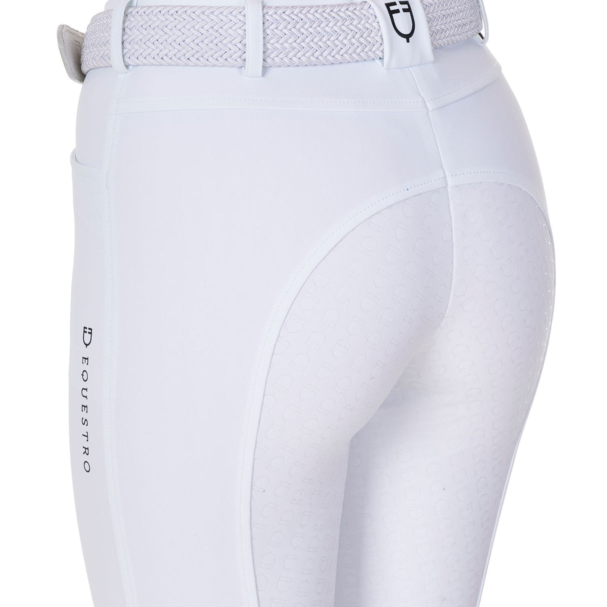 Equestro Women's Full Grip Breeches Equestro X Fise #colour_white
