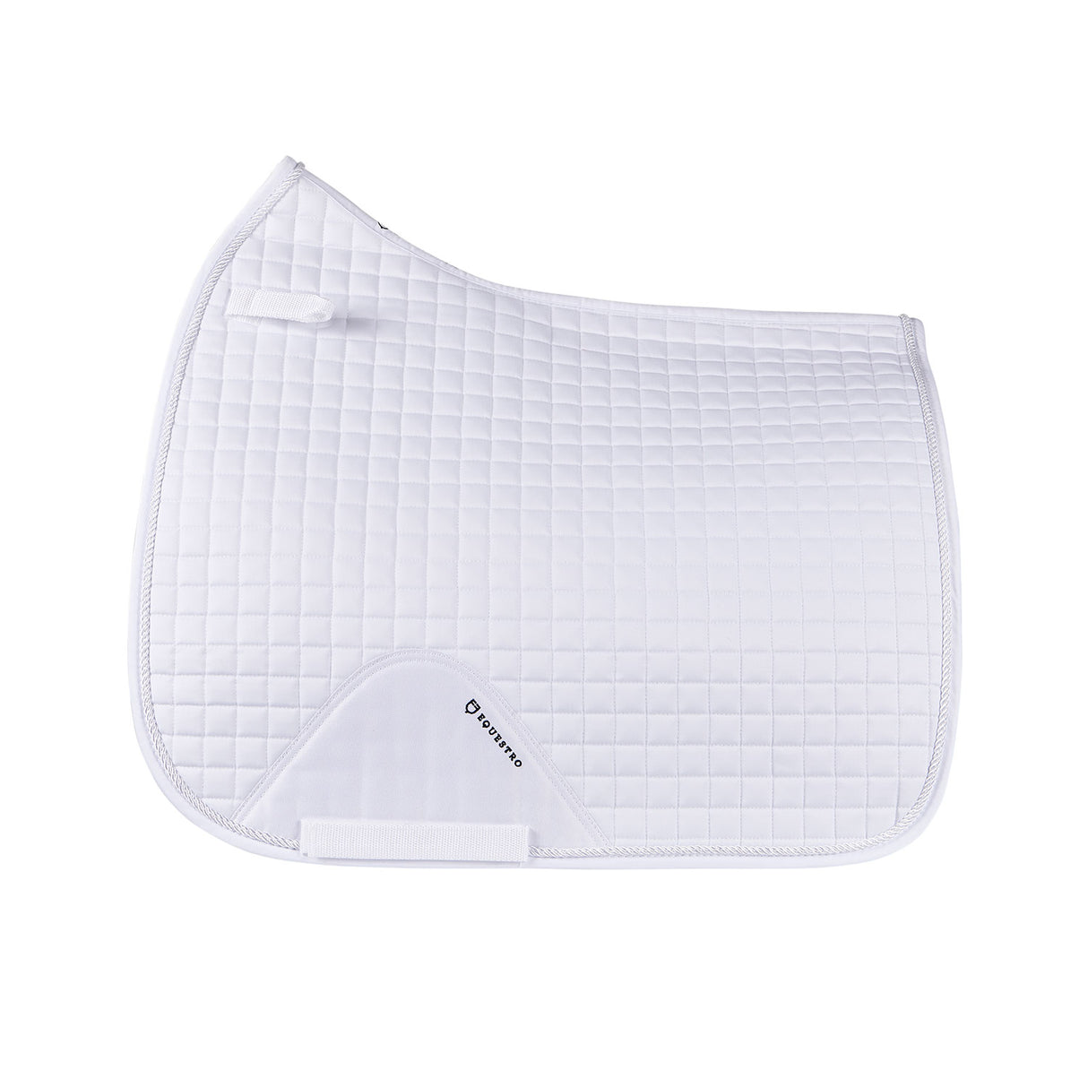 Equestro Dressage Shaped Cotton Saddle Pad #colour_white