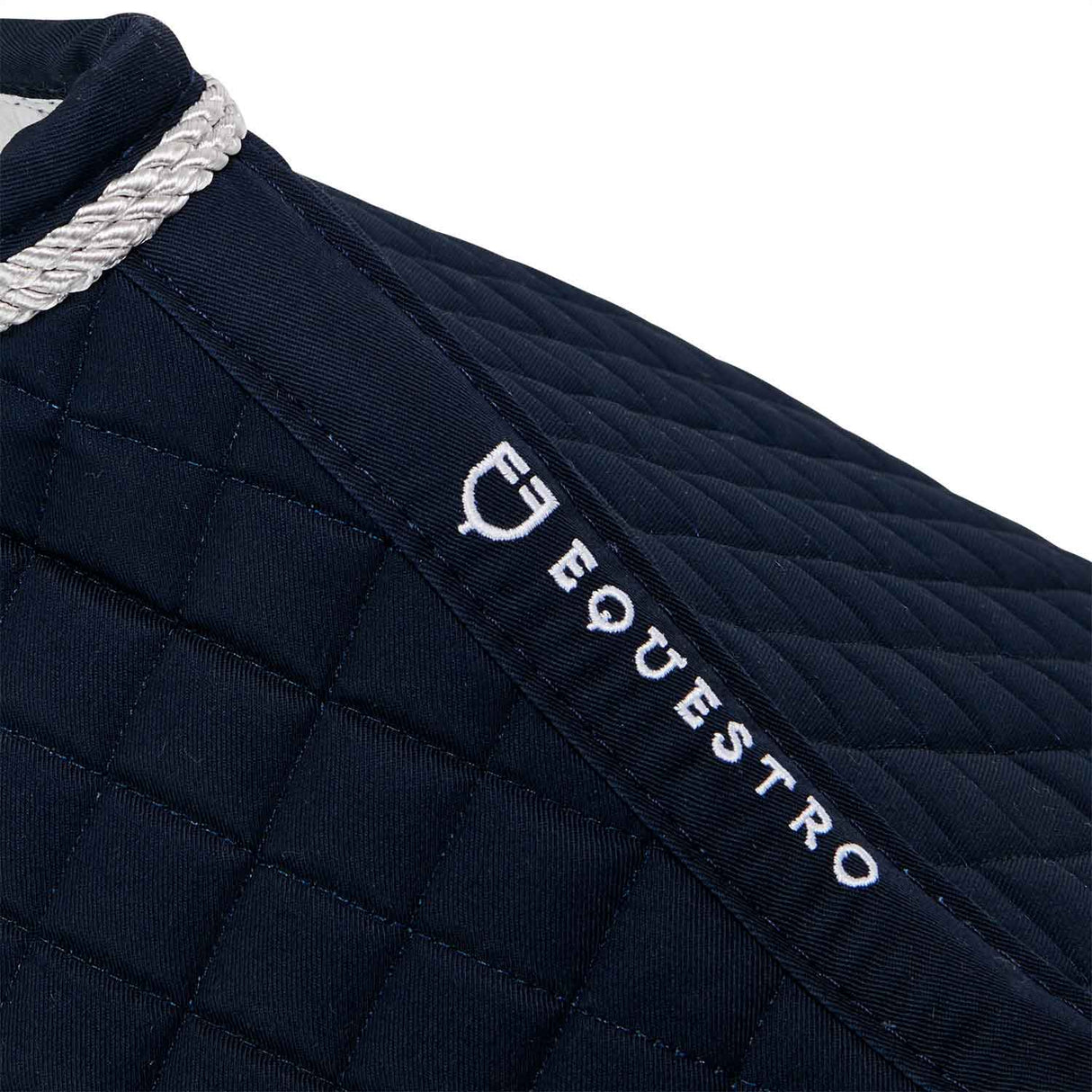 Equestro Shaped Jumping Saddle Pad In Cotton #colour_blue