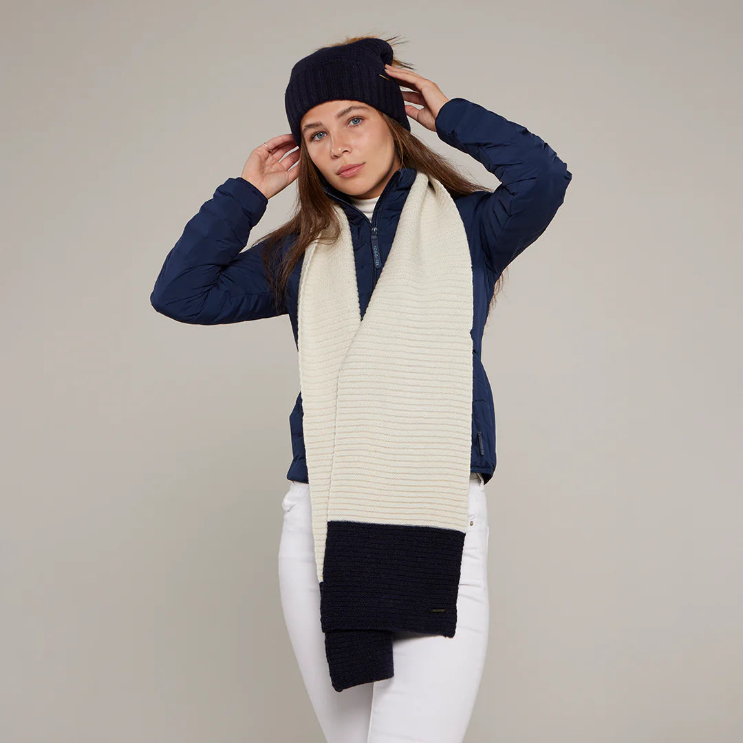 Toggi Thorpe Knitted Scarf #colour_winter-white