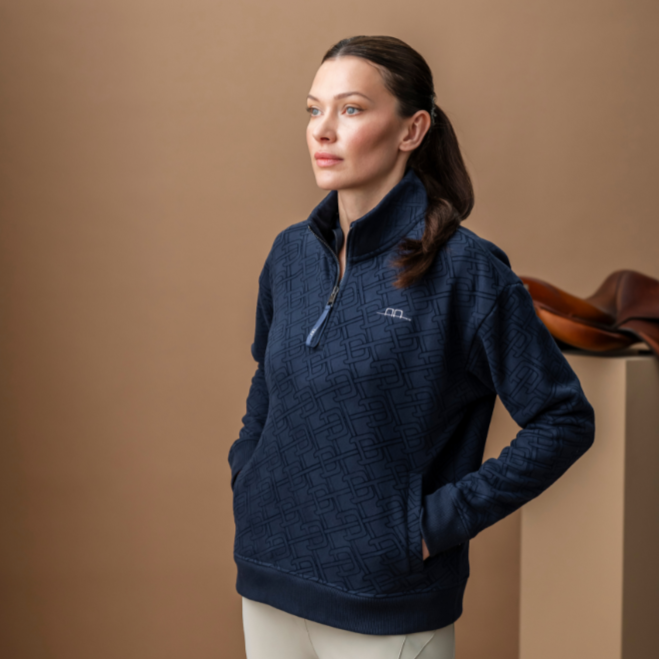 Alessandro Albanese Gabriella Half Zip Sweatshirt #colour_core-navy