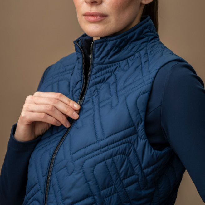 Alessandro Albanese Neve Monogram Quilted Gilet #colour_core-navy
