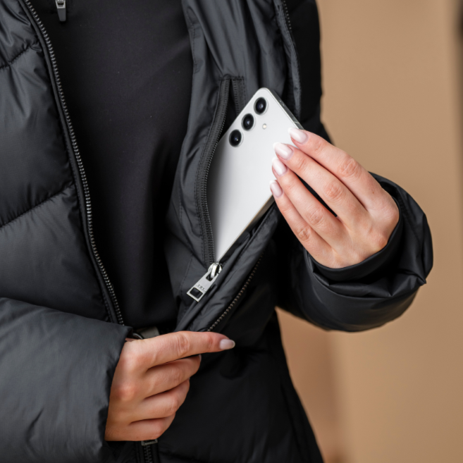 Alessandro Albanese Nivia Ripstop Long Puffer Coat #colour_core-black