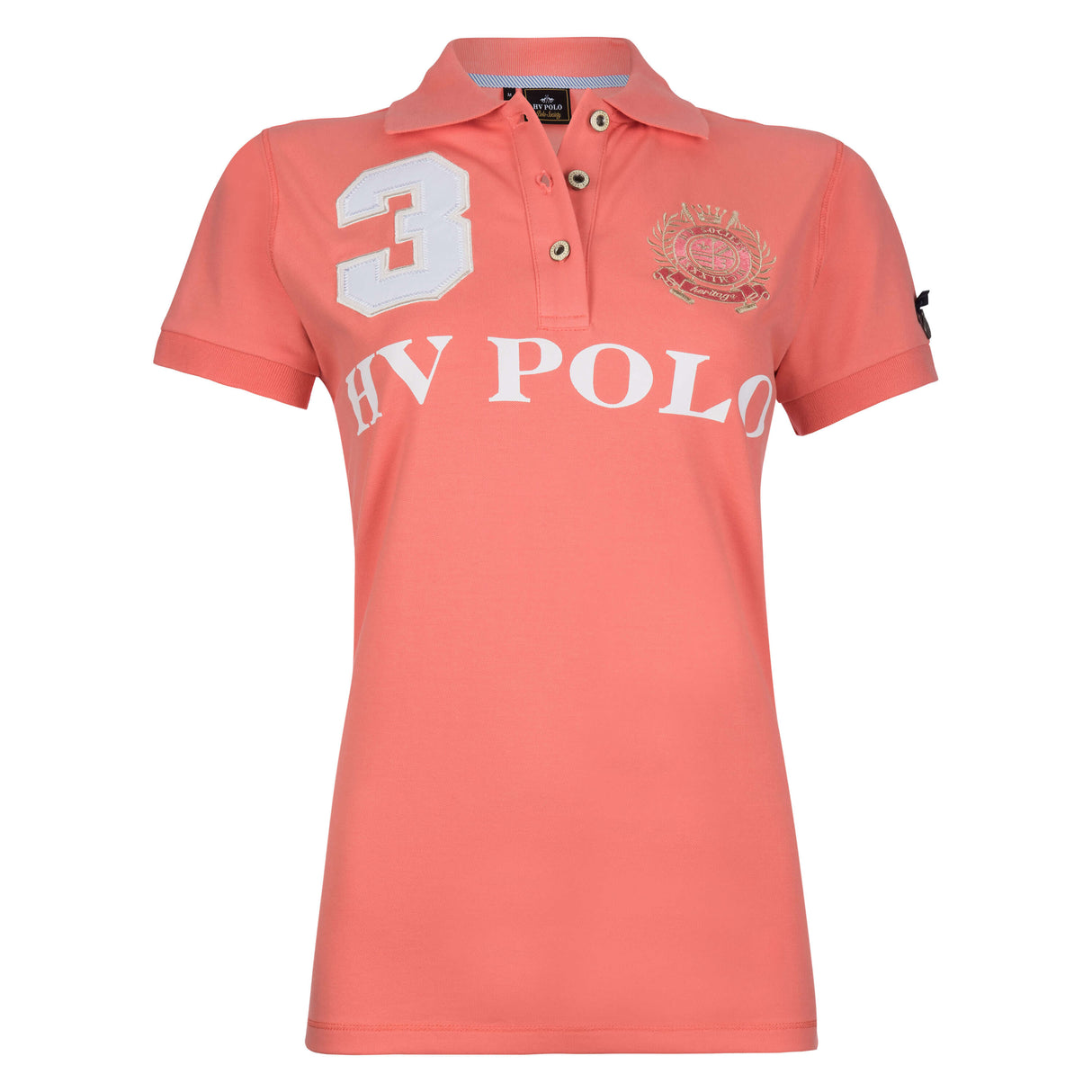 HV Polo Favouritas EQ Short Sleeve Polo Shirt - Coral Pink #colour_coral-pink