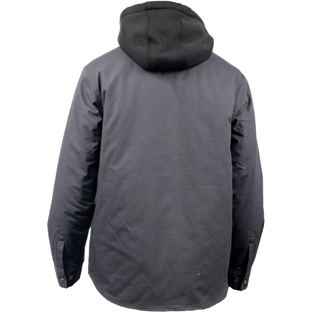 Hard Yakka Quilted Solid Shacket #colour_charcoal