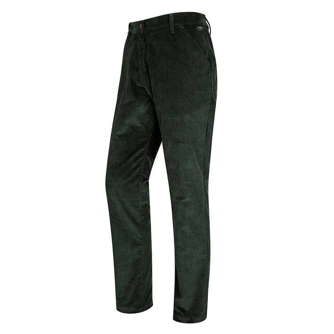 Hoggs of Fife Cairnie Men's Comfort Stretch Cord Trousers #colour_racing-green