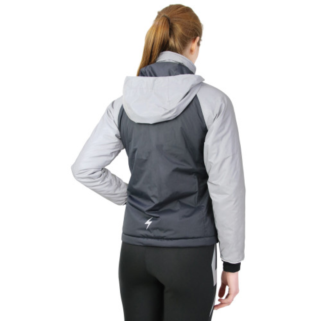 Hy Equestrian Silva Flash Waterproof Padded Jacket#colour_black-reflective-silver