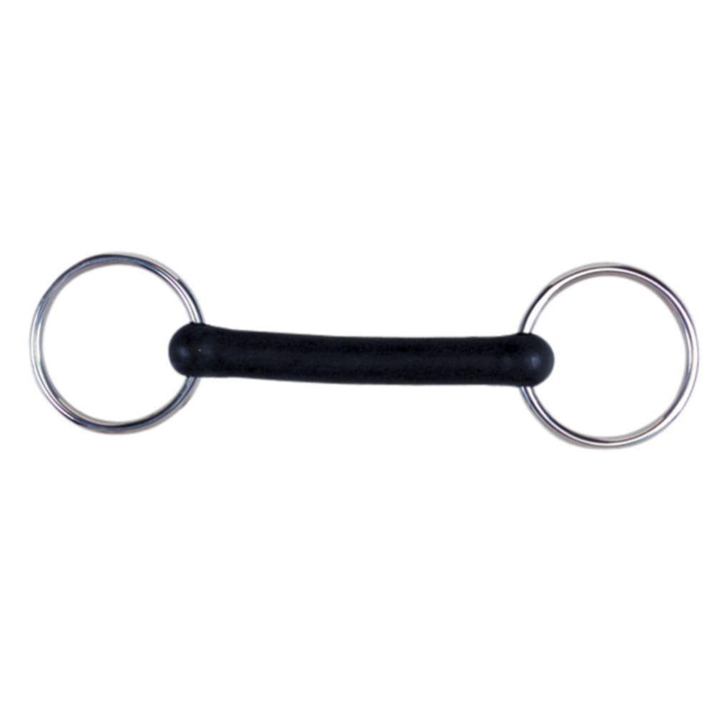 Mors de filet à anneau libre Korsteel Flexi en caoutchouc à bouche Mullen
