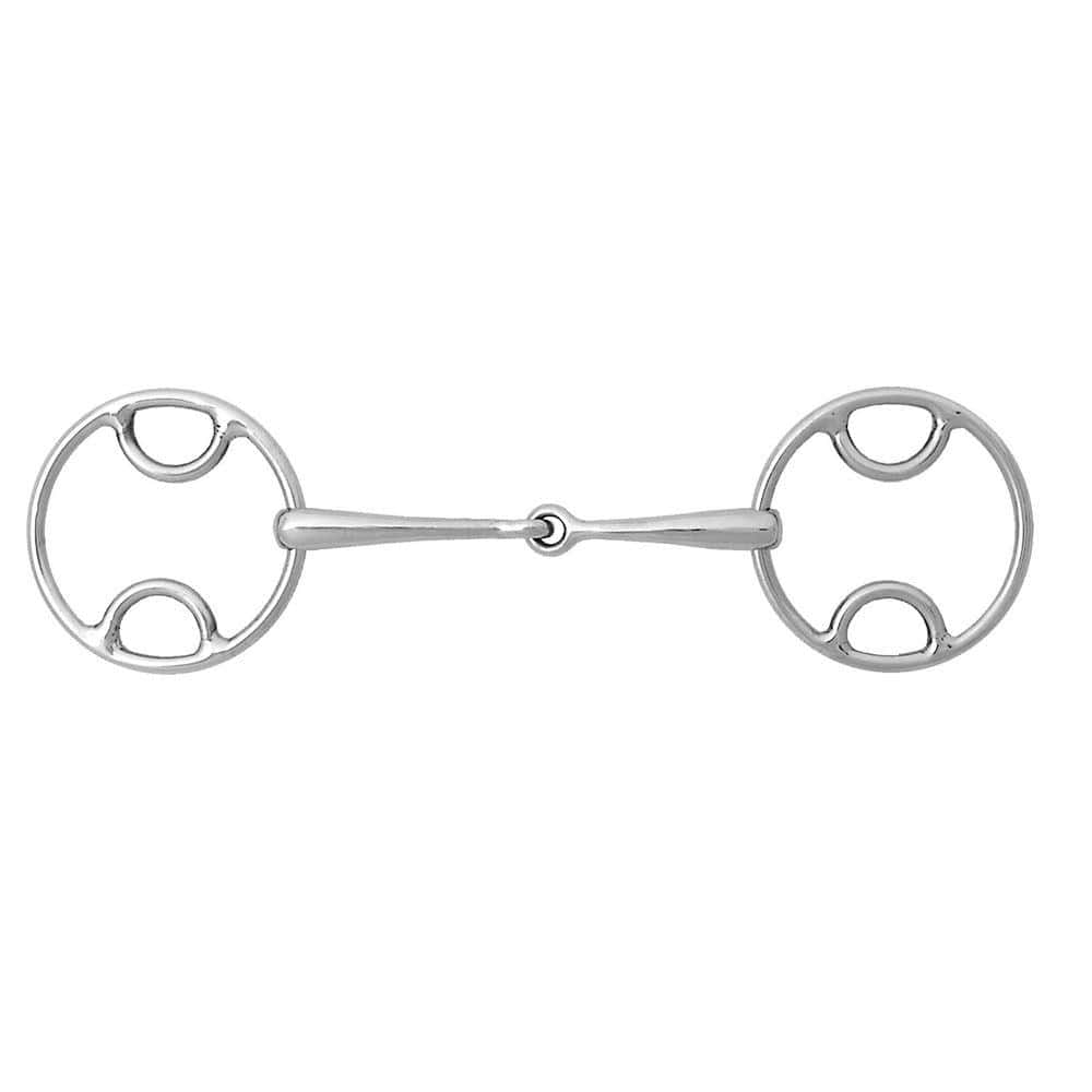 Korsteel Stainless Steel Jointed Beval Loose Ring Snaffle Bit